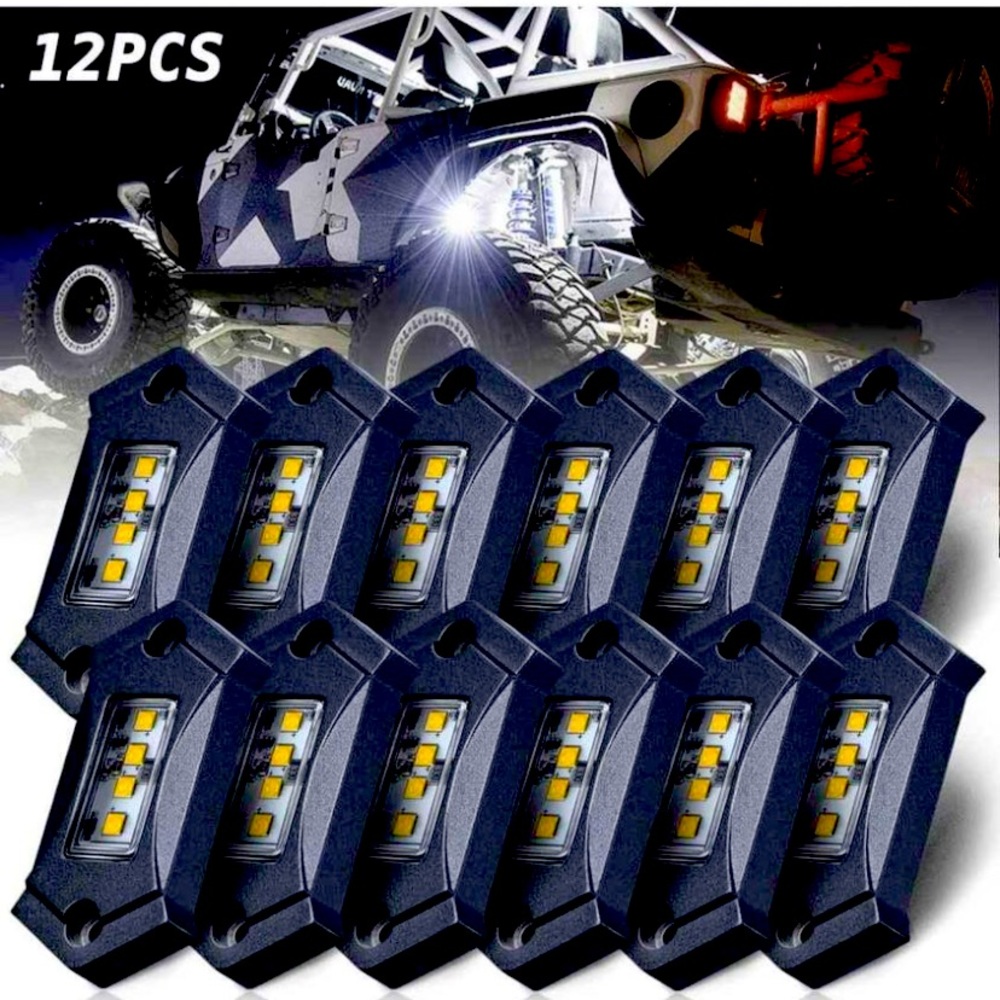 LED Rock Lights 12PCS - Trucks RZR ATV UTV JEEP Off Road Trail Rig High Power